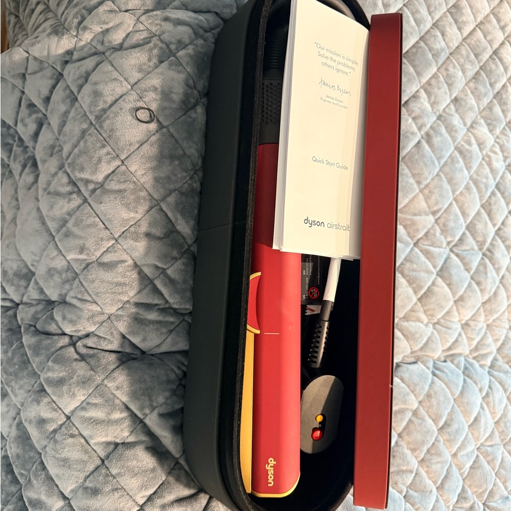Dyson Airwrap Styler in Red and Yellow with Black Case